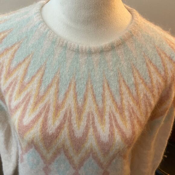 Soft &Cozy Bartolini Alpaca Sweater With Fair Isle Modern Pattern. Women’s Sml - Picture 2 of 7